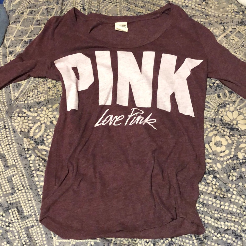 Long sleeve maroon pink shirt